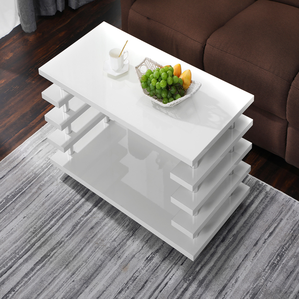 Coffee Tea End Table for Living Room with LED Lights