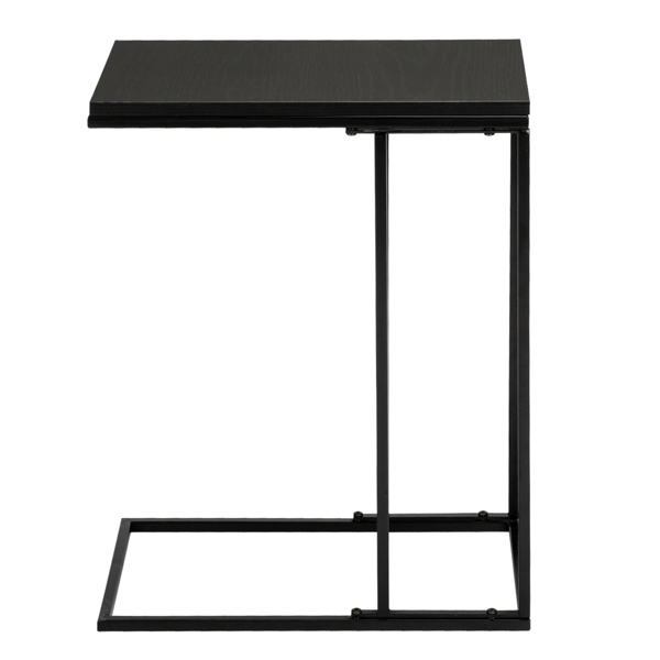 Black MDF Countertops Grey Wrought Iron Base Single Layer Snack Table
