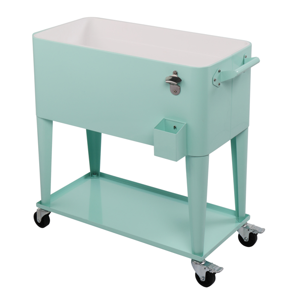 91*84.5*38.5cm Rectangular Plastic Box Frozen Insulation Cart Mint Green