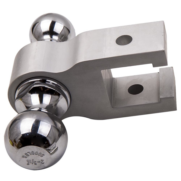2" 2-5/16" Dual Ball Mount Hitch Adjustable Aluminum Raise Drop Trailer Tow Lock