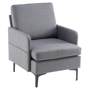Lounge Chair, Comfy Single Sofa Accent Chair for Bedroom Living Room Guestroom, Dark Grey