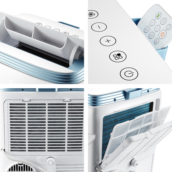 i@HOME Mobile Air Conditioner R290HP 9000BTU, Air Conditioner 3in1 Cooling Fan Dehumidifier, With Exhaust Air Hose, Use Ecological Coolant R290