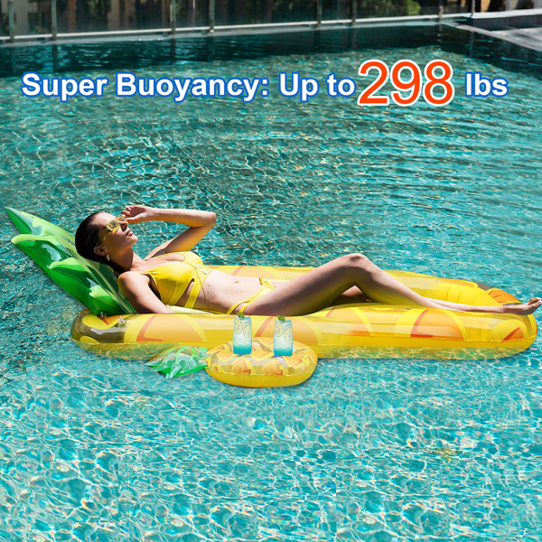 Water inflatable lounge chair floating row Pineapple floating row