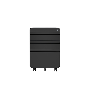 Mobile Filing Cabinet with Lock, Rolling File Cabinet with Keys Under Desk, Modern Black File Cabinet for Home Office with Anti-tilt Wheels, A4/Letter/Legal Hanging File Drawers