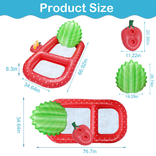 Water inflatable lounge chair floating row Strawberry floating row