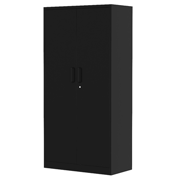 Steel Combination Storage Cabinet with 4 Shelves - Black