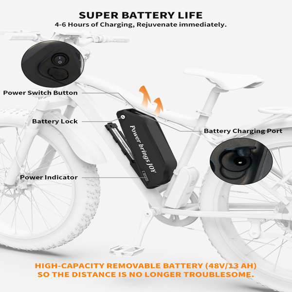AOSTIRMOTOR 48V13AH Battery fit for S07-B S07-E S07-F S07-G  Electric Bikes City Ebike