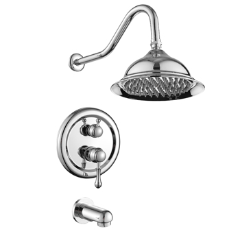 8 inches Concealed Shower System-2 Mode Filtering Shower Head-Rain Shower head and Faucet-Silver