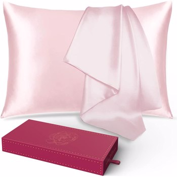Lacette Silk Pillowcase 2 Pack for Hair and Skin, 100% Mulberry Silk, Double-Sided Silk Pillow Cases with Hidden Zipper (Light Pink, Queen Size: 20\\" x 30\\")
