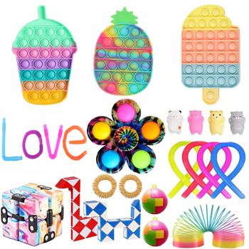 Pop Fidget Toys Multi-Item Fidget Toy Pack Sensory Fidget Pack Anti-Anxiety Stress Relief Fidget Toys Set Party Favors Birthday Gifts for Adults Kids