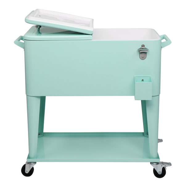 91*84.5*38.5cm Rectangular Plastic Box Frozen Insulation Cart Mint Green