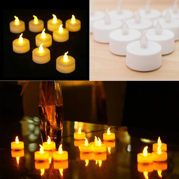 24pcs LED Tea Lights Battery Operated Flickering Flameless Votive Candles Decor