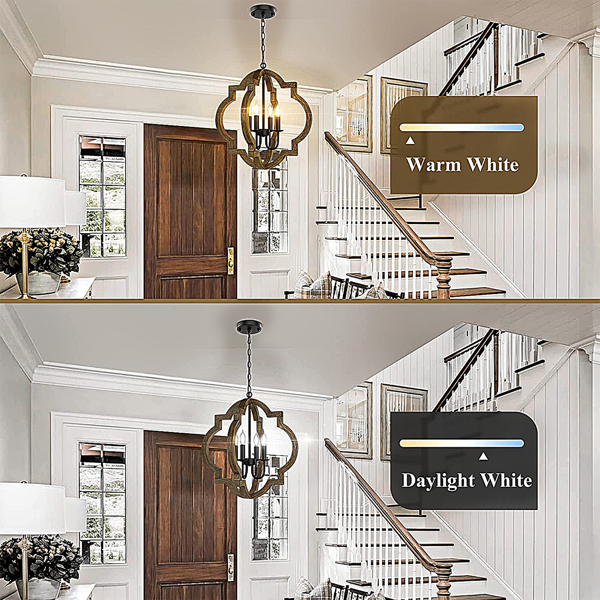 4-Light Rustic F for Dining Room, Living Room, Bedroom, Foyer, Entryway, Hallway