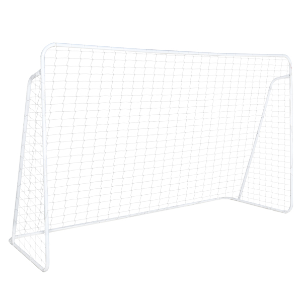 240x150x90cm Galvanized Steel Pipe Football Goal White