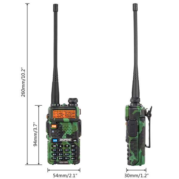 1.5" LCD 5W 144-148MHz / 420-450MHz Dual Band Walkie Talkie with 1-LED Flashlight Camouflage Color