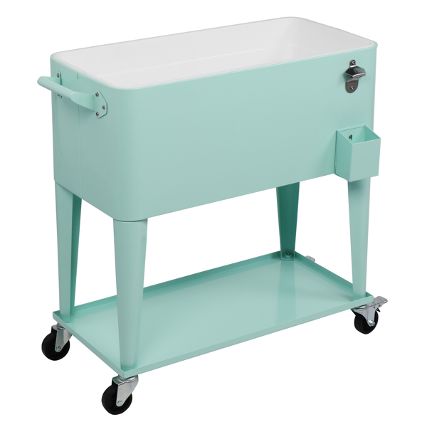 91*84.5*38.5cm Rectangular Plastic Box Frozen Insulation Cart Mint Green