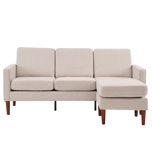 182*73*73cm Fabric Art 2nd Generation American Armrest 3 Persons With Concubine Pedal Indoor Modular Sofa Beige
