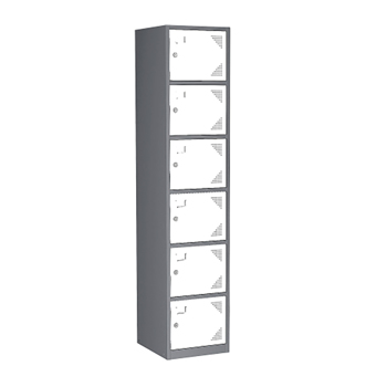 6 Door Locker, Locker Storage Cabinet with Keys, Lockable Locker for Employees, School, Home, Office