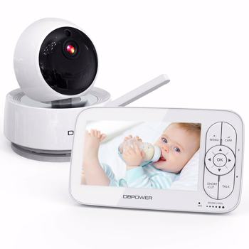 Video Baby Monitor, 1080P 5\\" HD Display Baby Monitor with Camera and Audio, Night Vision, Two-Way Audio, Up to 900ft of Range by DBPOWER