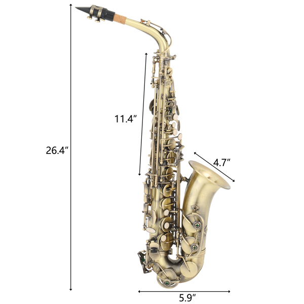 [Do Not Sell on Amazon] Glarry Antique Bronze Vintage Alto Saxophone Eb Flat with Carrying Sax Case Mouthpiece Straps Reeds