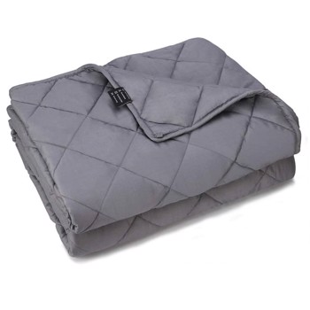 Mooka Weighted Blanket 15 pounds 48\\"x72\\" Twin Size for Kids Adults, with Premium Glass Beads, for 110-180 lbs Individuals, Cooling Weighted Blanket for Sleep, Grey