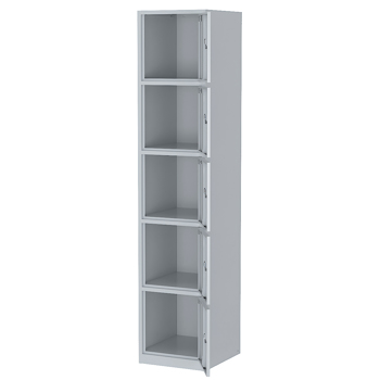 5 Doors Locker Storage Cabinet with Keys, Lockable Locker for Employees, School, Home, Office,Gray