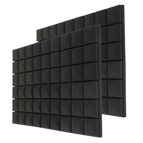 12Pcs 12"x12"x2" Mushroom Acoustic Foam Panel Studio Soundproofing Wall Padding Black