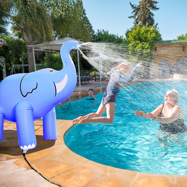 Inflatable Water Sprinkler Elephant Outdoor Patio Summer Pool Party Water Toys for Backyard Use
