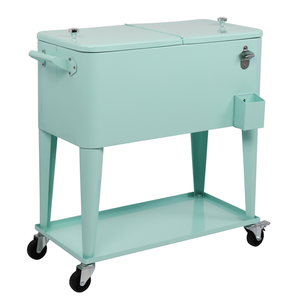 91*84.5*38.5cm Rectangular Plastic Box Frozen Insulation Cart Mint Green