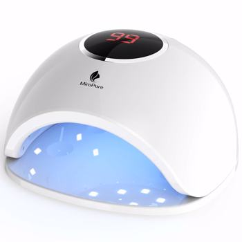 MiroPure UV LED nail lamp 48W nail dryer gel polish light with 4 timer, 33 durable LED lights for fingernail & toenail gel based polished nail polish curling lamp for home and salon 