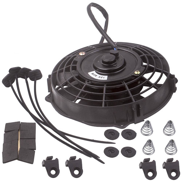 Universal AN10 13 Row Engine Trust Oil Cooler Kit & 7" Electric Cooling Fan
