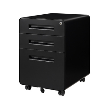 Mobile File Cabinet 3 Drawer Metal Storage Filing Cabinet with Lock and Key, Under Desk Legal Letter File Rolling Cabinets with Anti - tilt Wheels for Home & Office