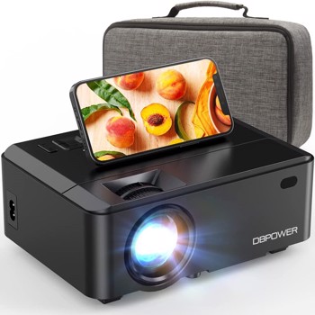 DBPOWER  WiFi Mini Projector, 8000L HD Video Projector with Carrying Case & Zoom, 1080P support, RD-821, black