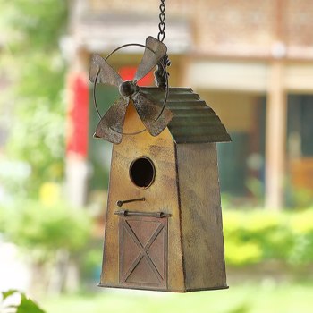 Metal Hanging Birdhouses (Windmill Accent)