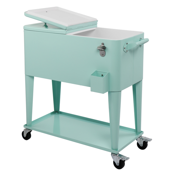 91*84.5*38.5cm Rectangular Plastic Box Frozen Insulation Cart Mint Green