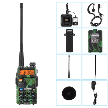 1.5\\" LCD 5W 144-148MHz / 420-450MHz Dual Band Walkie Talkie with 1-LED Flashlight Camouflage Color