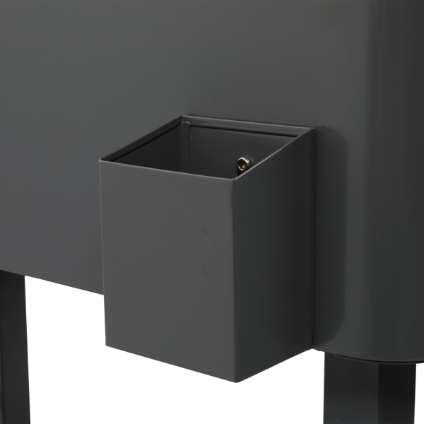 87.5*91*38.5cm 80QT Rectangular Plastic Box Iron Foot Tube Refrigeration and Insulation Cart Dark Grey