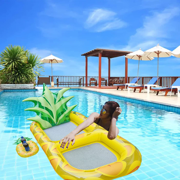 Water inflatable lounge chair floating row Pineapple floating row