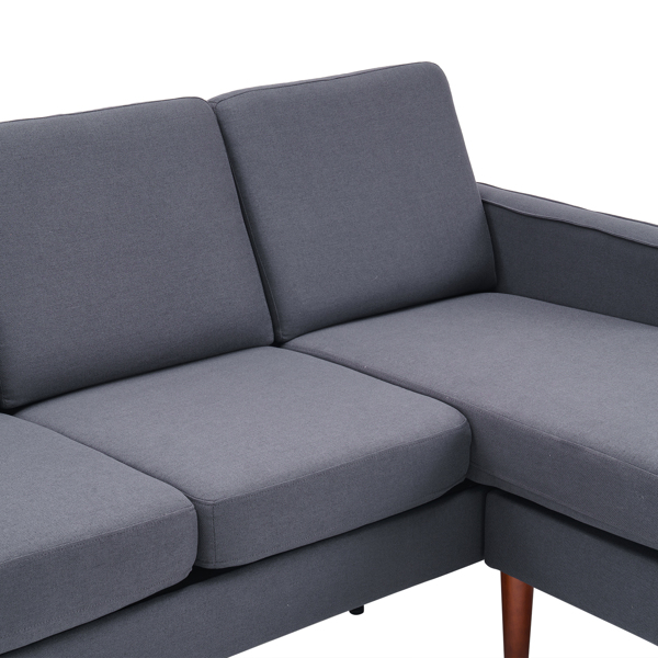 182*73*73cm Fabric Art 2nd Generation American Armrest 3 Persons With Concubine Pedal Indoor Modular Sofa Dark Grey