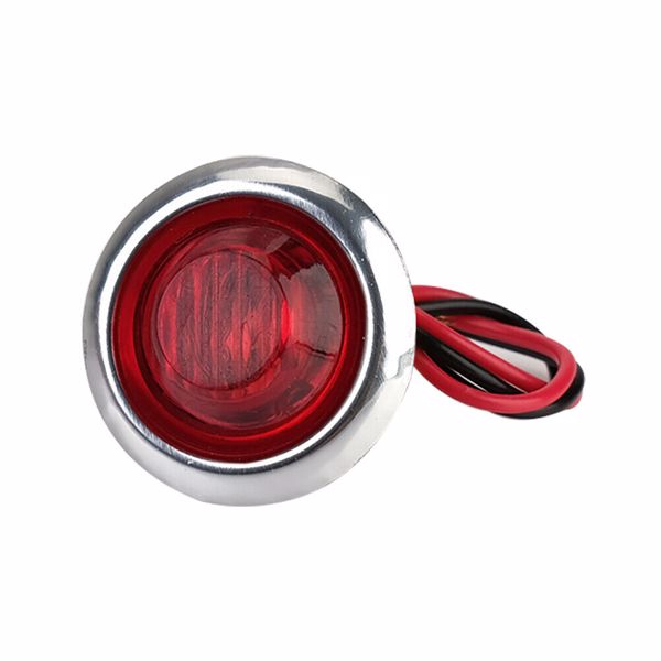 10Pcs Round Side Marker Lights 3/4"LED Bullet Light Truck Trailer Roof Lamp Red