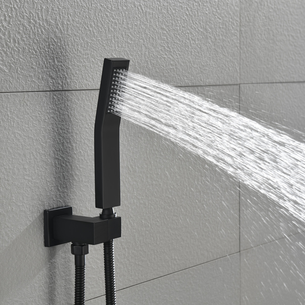 Matte Black Shower Set System Bathroom Luxury Rain Mixer Shower Combo