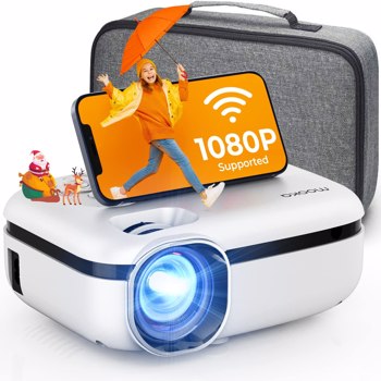 MOOKA WiFi Portable Projector 8000L with Carrying Bag, 1080P Supported RD-823 , white