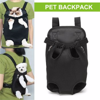 Small Pet Cat Puppy Dog Carrier Front Pack Hiking Backpack Head Legs Out Black