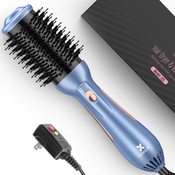 KINGA Hair Dryer Brush In One Blow Dryer Brush Professional Quality Hot Air Brush One Step Blowout Brush Hair Dryer and Volumizer for Drying, Straightening, Curling 