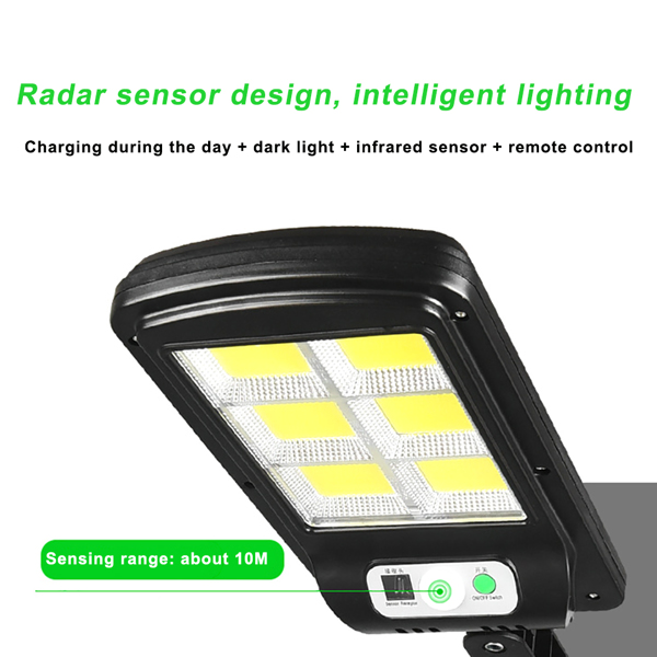 LED Solar Street Wall Light PIR Motion Sensor Waterproof Flood Lamp w/Remote