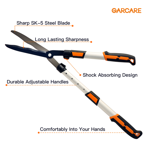 Extendable Hedge Shears Lightweight Telescopic Manual Hedge Clippers