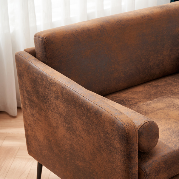 134*71*74cm Hot Stamping Cloth With Pillow Two-seater Surrounding Chair Indoor Two-seater Sofa Brown