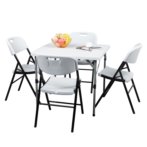 4pcs 47*54*84cm  Garden Plastic Folding Chair White