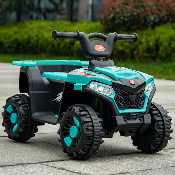 6V Ride On ATV, 4-Wheeled Beach Ride on Car, Battery Powered Kids ATV, Forward/ Reverse Switch--GREEN