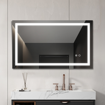 40 inch LED Lighted Bathroom Wall Mounted Mirror with High Lumen+Anti-Fog Separately Control+Dimmer Function